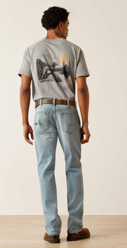 Rebar M4 Relaxed DuraStretch Basic Stackable Straight Leg Jean Back